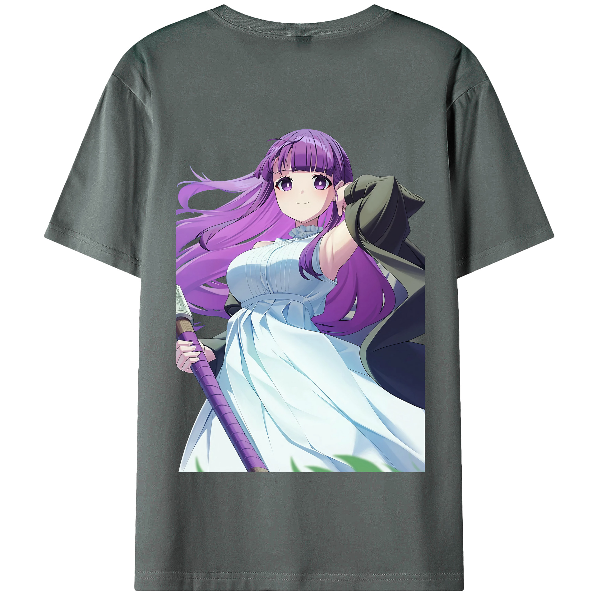 （画像用） 葬送のフリーレン Frieren 綿100％半袖Tシャツ（背面プリント）